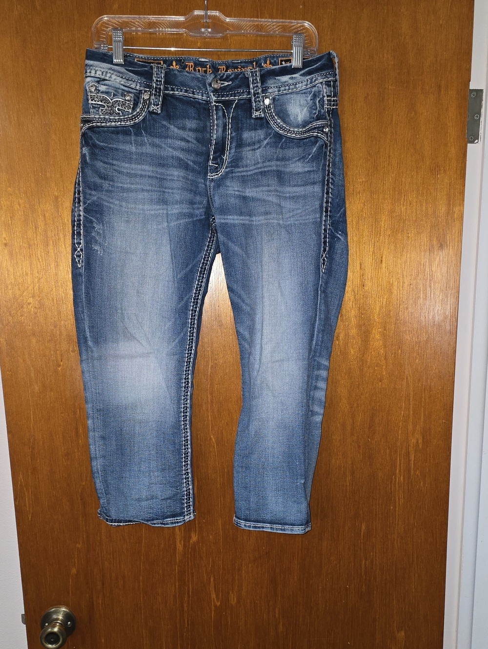 Rock Revival Men's Medium Blue Washed Relaxed Jeans